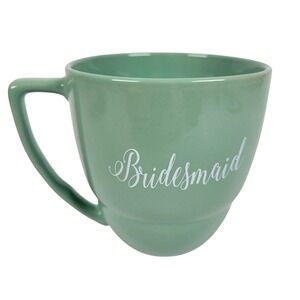 "Bridesmaid" Coffee Mug Mint Green Wedding Bachelorette Hen Party Gift Ceramic